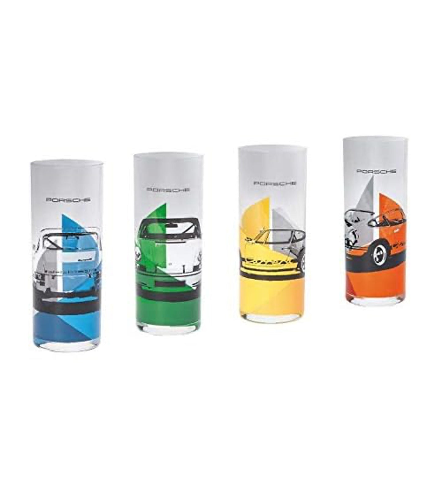 Set of 4 colored long drink glasses - Porsche RS 2.7 collection
