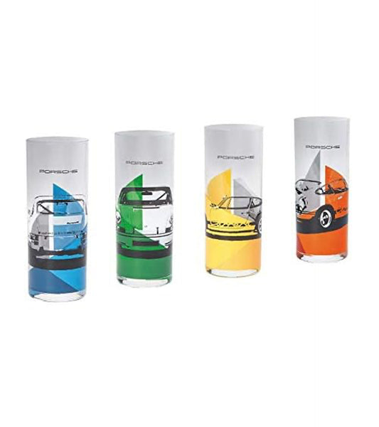 Set da 4 bicchieri long drink Colorati - Collezione Porsche RS 2.7